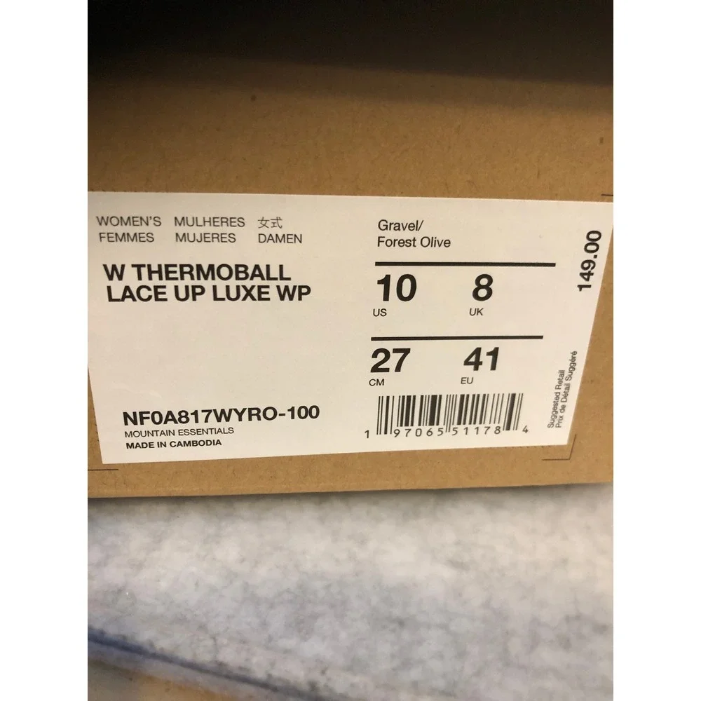 The North Face ThermoBall Lace Up Luxe WP Boots Khaki/Olive